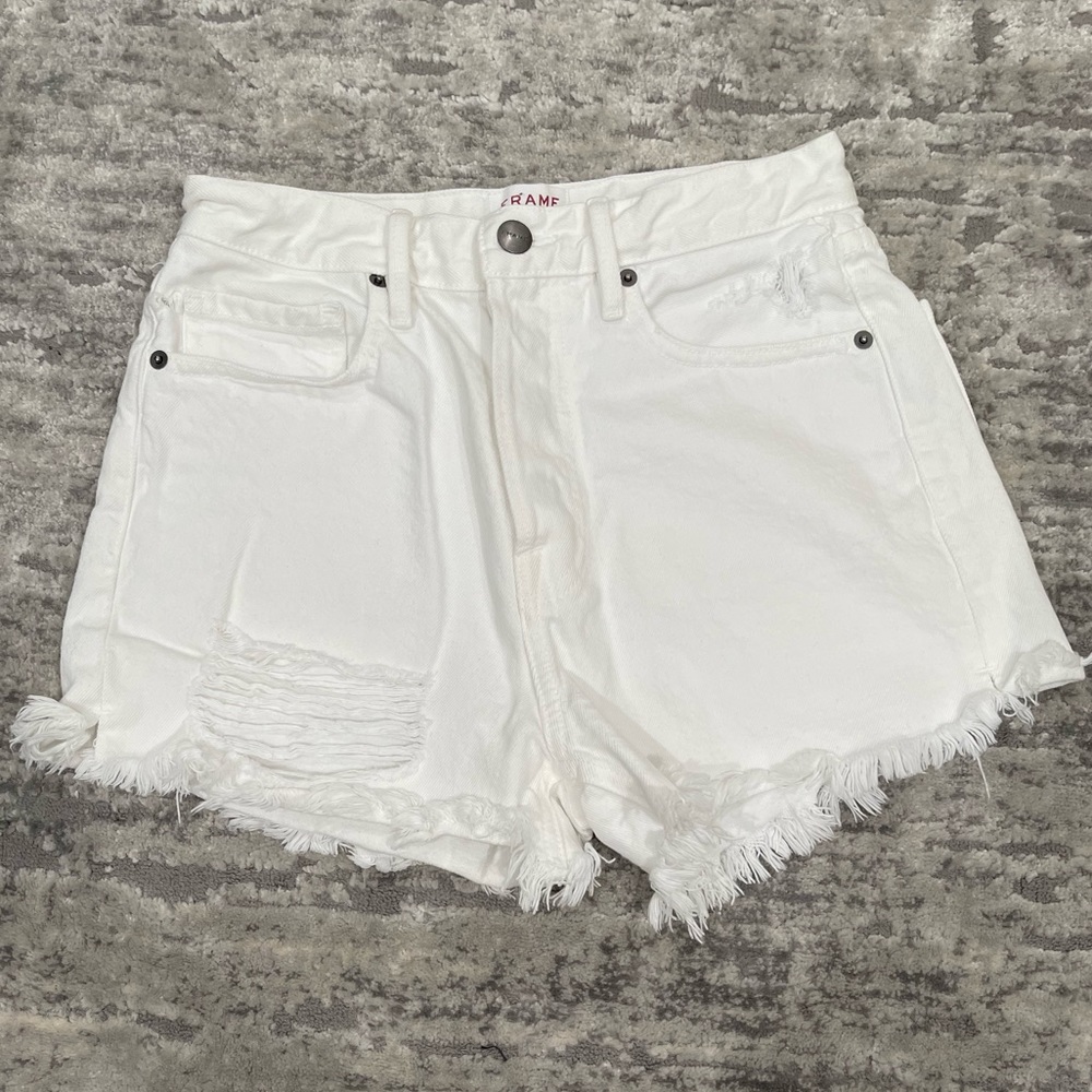 Frame Denim White Shorts
